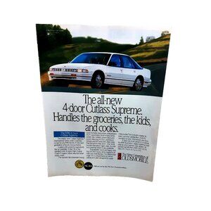 1989 1990 Oldsmobile Cutlass Supreme 4-Door Ad The New Generation Olds Print